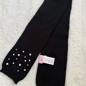 Black Pearl-Embellished Kids Mittens